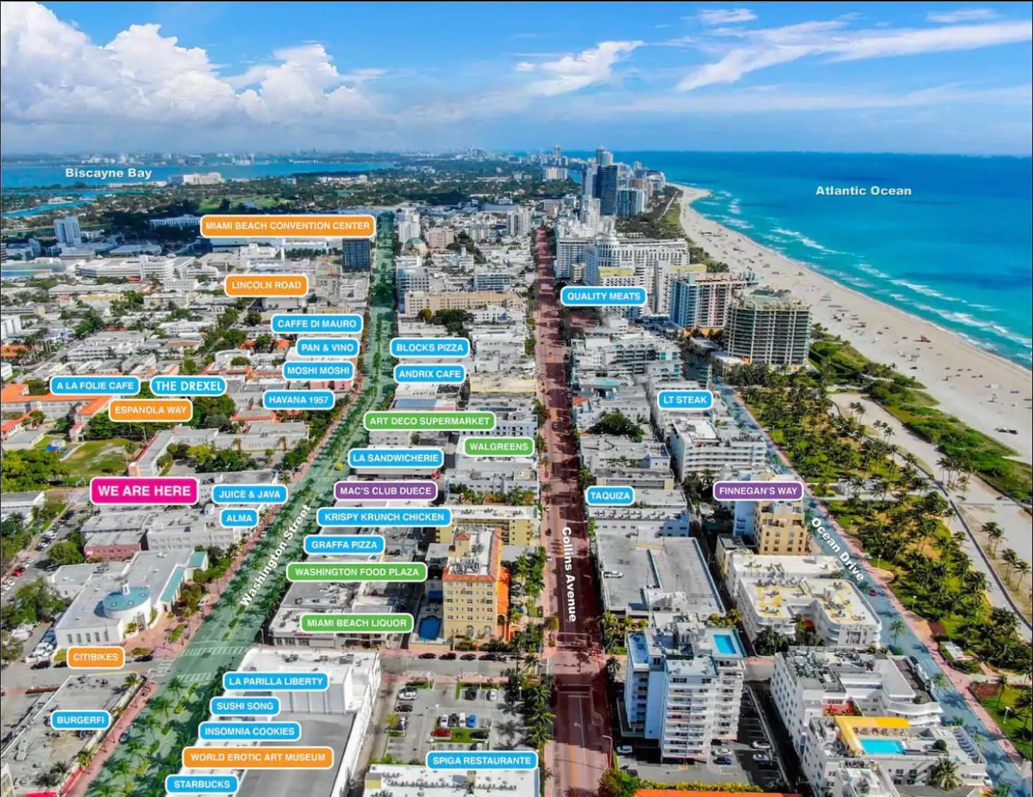 2 Bedroom Apartment 3 Minute Walk To South Beach & Ocean Drive Маямі-Біч Екстер'єр фото